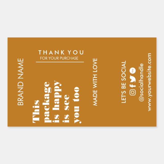 Pegatina Rectangular Pegatinas de sellado de cajas, Pegatinas de sellad (Anverso)