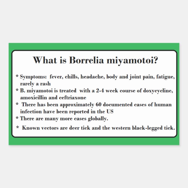 Pegatina Rectangular Pegatinas de sensibilización de Borrelia Miyamotoi (Anverso)