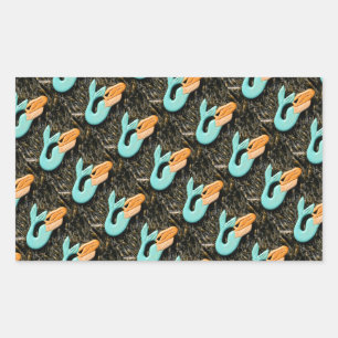 Pegatina Rectangular pegatinas de sirenas azules