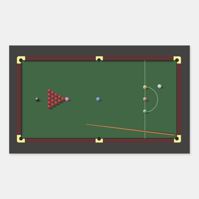 Pegatina Rectangular Pegatinas de Snooker Table (Anverso)