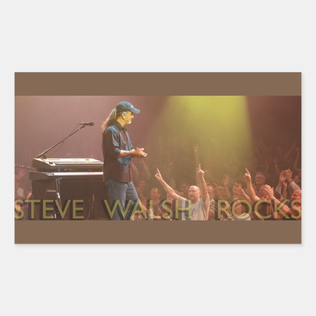 Pegatina Rectangular Pegatinas de Steve Walsh Rocks (Anverso)