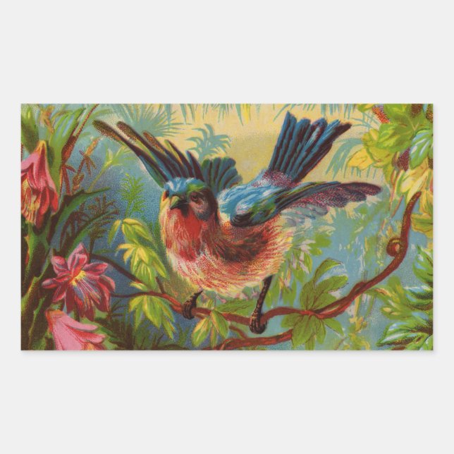 Pegatina Rectangular Pegatinas de Summer Bluebird (Anverso)