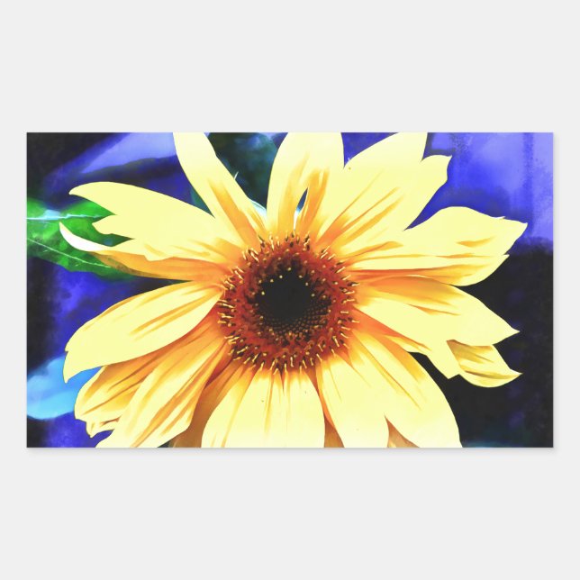 Pegatina Rectangular Pegatinas de Sunflower Rectangle (Anverso)