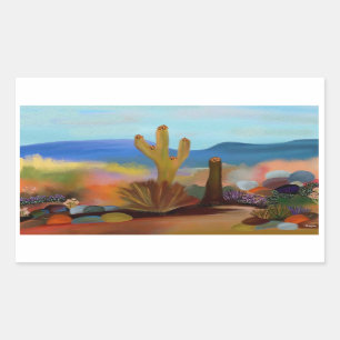 Pegatina Rectangular Pegatinas de tapices del desierto