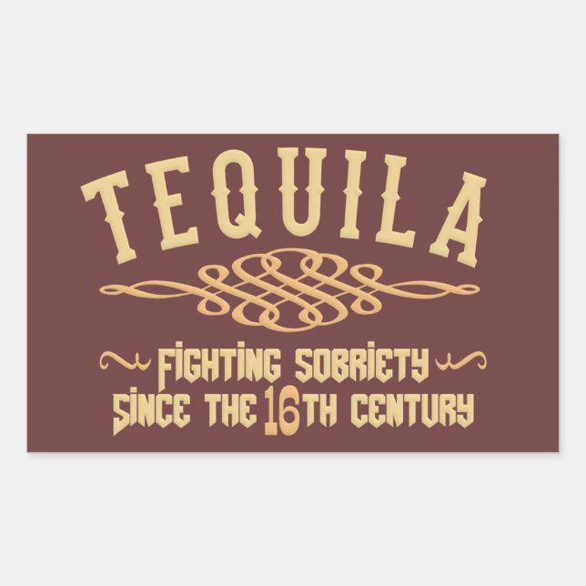 Pegatina Rectangular PEGATINAS de TEQUILA (Anverso)