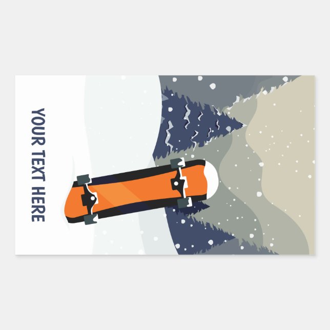 Pegatina Rectangular Pegatinas de texto de personalizado de snowboard d (Anverso)