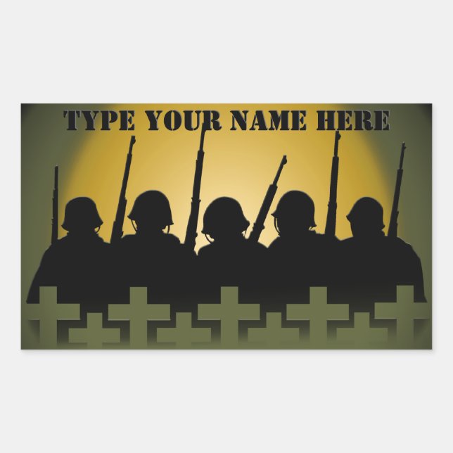 Pegatina Rectangular Pegatinas de tributo de soldados no olvidemos a Pe (Anverso)