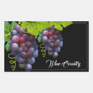 Pegatina Rectangular Pegatinas de uvas