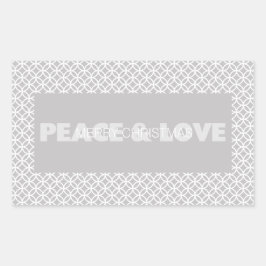 Pegatina Rectangular Pegatinas de vacaciones de paz y amor