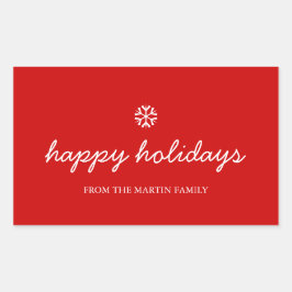 Pegatina Rectangular Pegatinas de vacaciones - vacaciones felices navid