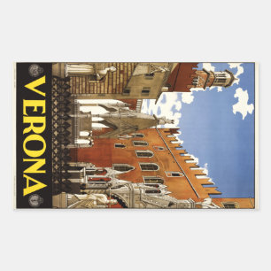 Pegatina Rectangular Pegatinas de Vintage Verona Italy
