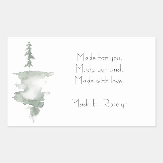 Pegatina Rectangular Pegatinas de Winter Pine Holiday Rectangle (Anverso)