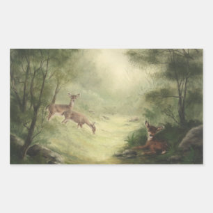 Pegatina Rectangular Pegatinas Deer