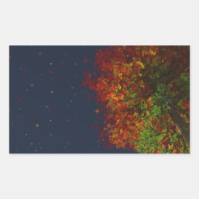 Pegatina Rectangular Pegatinas del arcoiris que caen (Anverso)