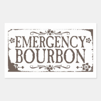 Pegatina Rectangular Pegatinas del booze de emergencia - Borbón