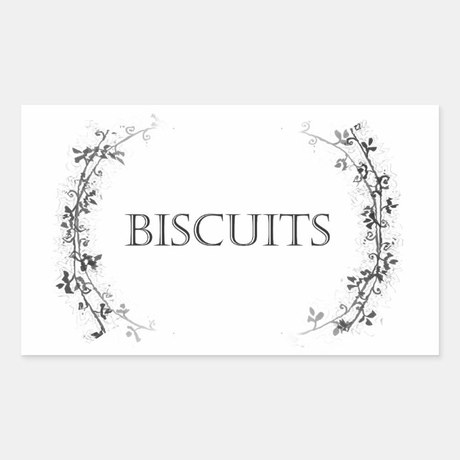 Pegatina Rectangular Pegatinas del Classic Vine Design Biscuit Jar Labe (Anverso)