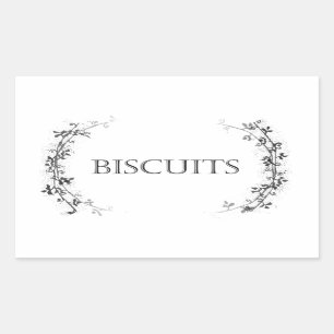 Pegatina Rectangular Pegatinas del Classic Vine Design Biscuit Jar Labe