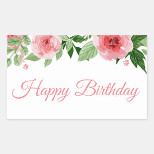 Pegatina Rectangular Pegatinas del cumpleaños feliz
