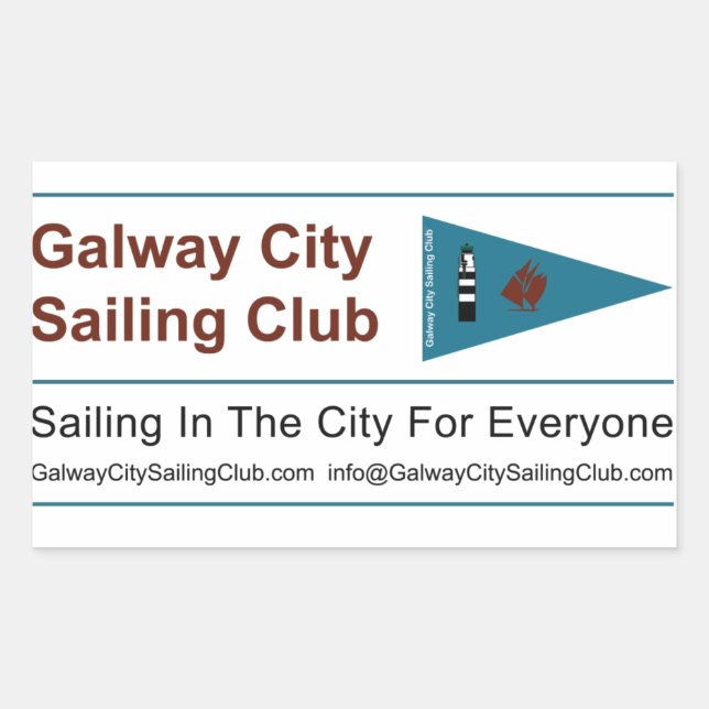 Pegatina Rectangular Pegatinas del Galway City Sailing Club (Anverso)