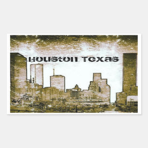 Pegatina Rectangular Pegatinas del horizonte de Houston Tejas