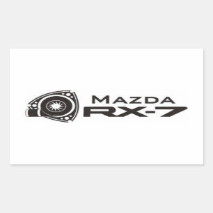 Pegatina Rectangular Pegatinas del Motor Rotatorio Black Mazda RX-7