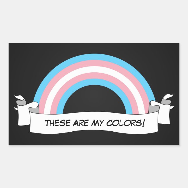 Pegatina Rectangular Pegatinas del orgullo del arcoiris transgénero (Anverso)
