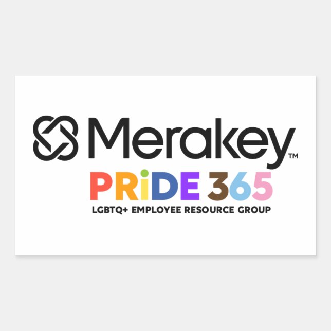 Pegatina Rectangular Pegatinas del Orgullo Merakey (Anverso)