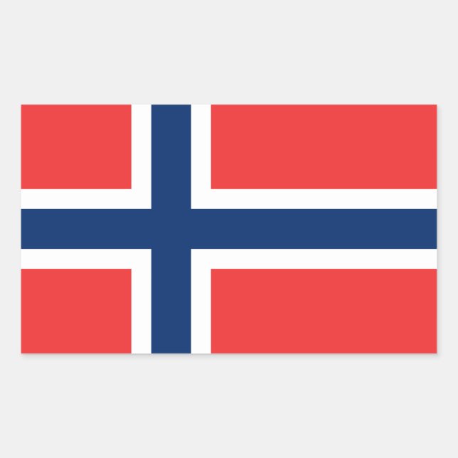 Pegatina Rectangular Pegatinas del pabellón de Noruega* (Anverso)