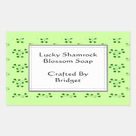 Pegatina Rectangular Pegatinas del Personalizado Green Shamrock Pattern