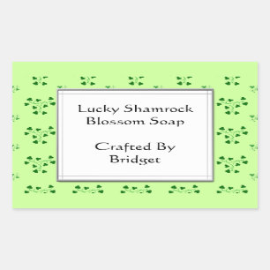 Pegatina Rectangular Pegatinas del Personalizado Green Shamrock Pattern