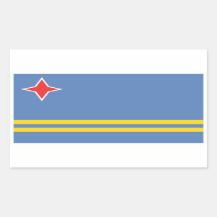 Pegatina Rectangular Pegatinas del Rectángulo de la Bandera de Aruba