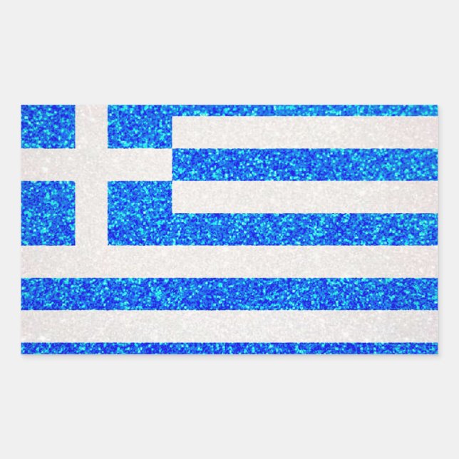 Pegatina Rectangular pegatinas del rectángulo de la bandera griega purp (Anverso)