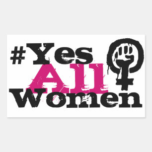 Pegatina Rectangular pegatinas del Rectángulo del Feminismo #YesAllWome
