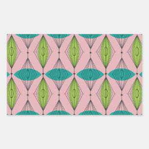 Pegatina Rectangular Pegatinas del Rectángulo Ogeo Rosa Atómico y Starb