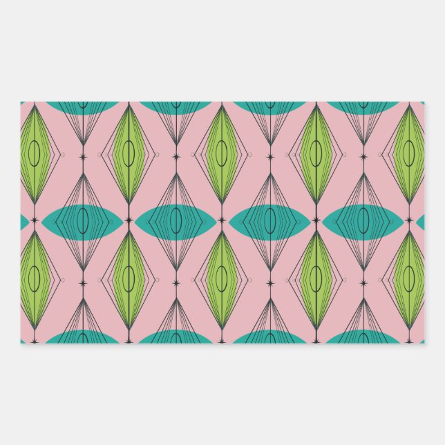 Pegatina Rectangular Pegatinas del Rectángulo Ogeo Rosa Atómico y Starb (Anverso)