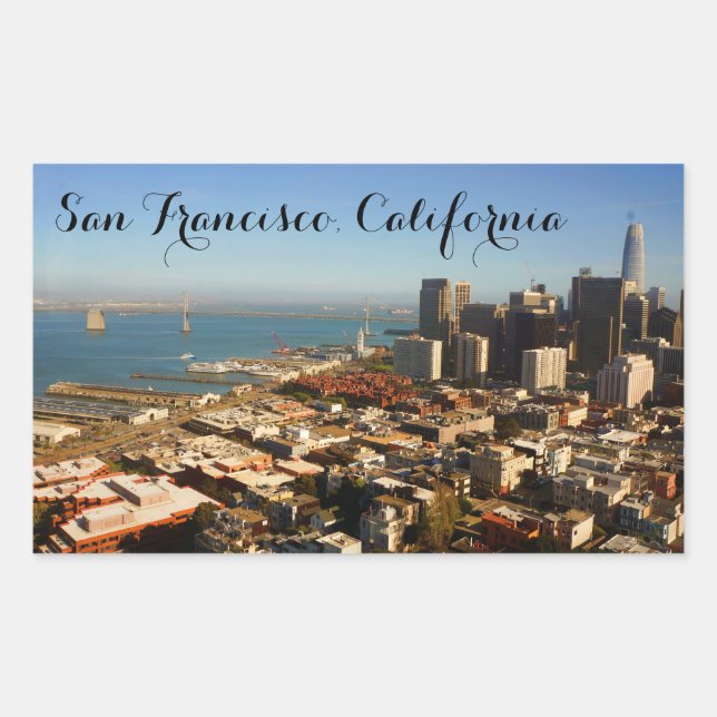 Pegatina Rectangular Pegatinas del Skyline #9-3 de San Francisco (Anverso)