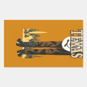 Pegatina Rectangular Pegatinas del viaje del vintage de Tejas los