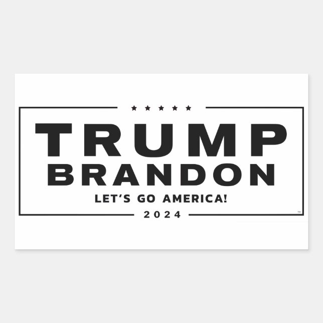 Pegatina Rectangular Pegatinas electorales de Trump Brandon 2024™ (negr (Anverso)