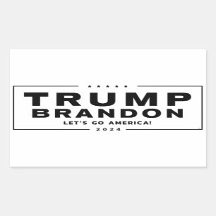 Pegatina Rectangular Pegatinas electorales de Trump Brandon 2024™ (negr