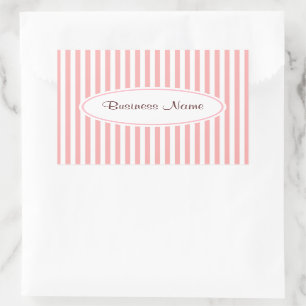 Pegatina Rectangular Pegatinas empresariales rayados rosados retro