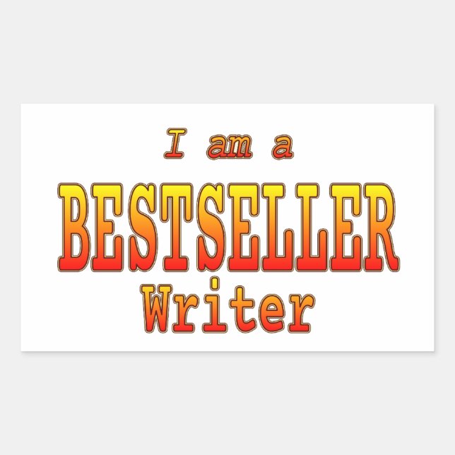 Pegatina Rectangular Pegatinas escritores de best seller (Anverso)