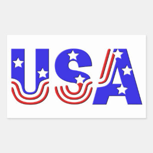 Pegatina Rectangular Pegatinas - Estados Unidos en Estrellas y Rayas
