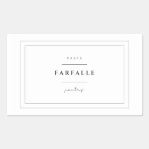 Pegatina Rectangular Pegatinas Farfalle Pasta Label