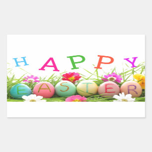 Pegatina Rectangular Pegatinas felices de Pascua