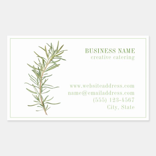 Pegatina Rectangular PEGATINAS FRESH ROSEMARY Biz ID Rectangle (Anverso)
