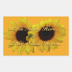Pegatina Rectangular Pegatinas girasoles Pegatinas girasoles personaliz