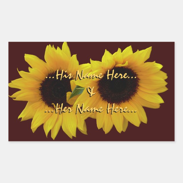 Pegatina Rectangular Pegatinas girasoles Pegatinas girasoles personaliz (Anverso)