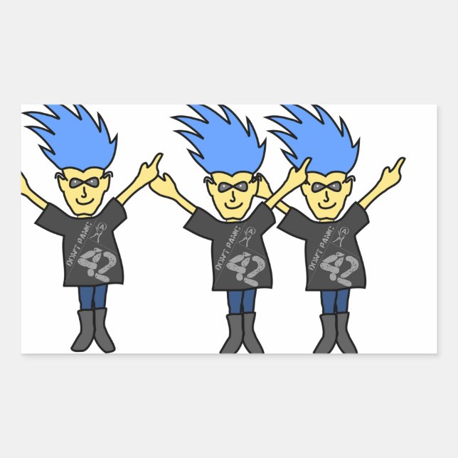 Pegatina Rectangular Pegatinas graciosos no entran en pánico (Anverso)