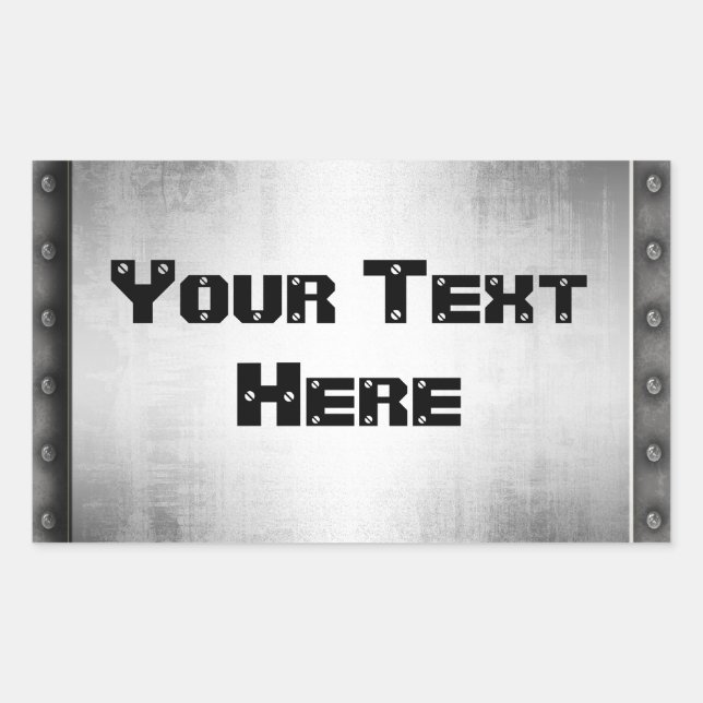 Pegatina Rectangular Pegatinas Grunge metalizado (Anverso)