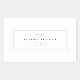 Pegatina Rectangular Pegatinas Jumbo Shells Pasta Label